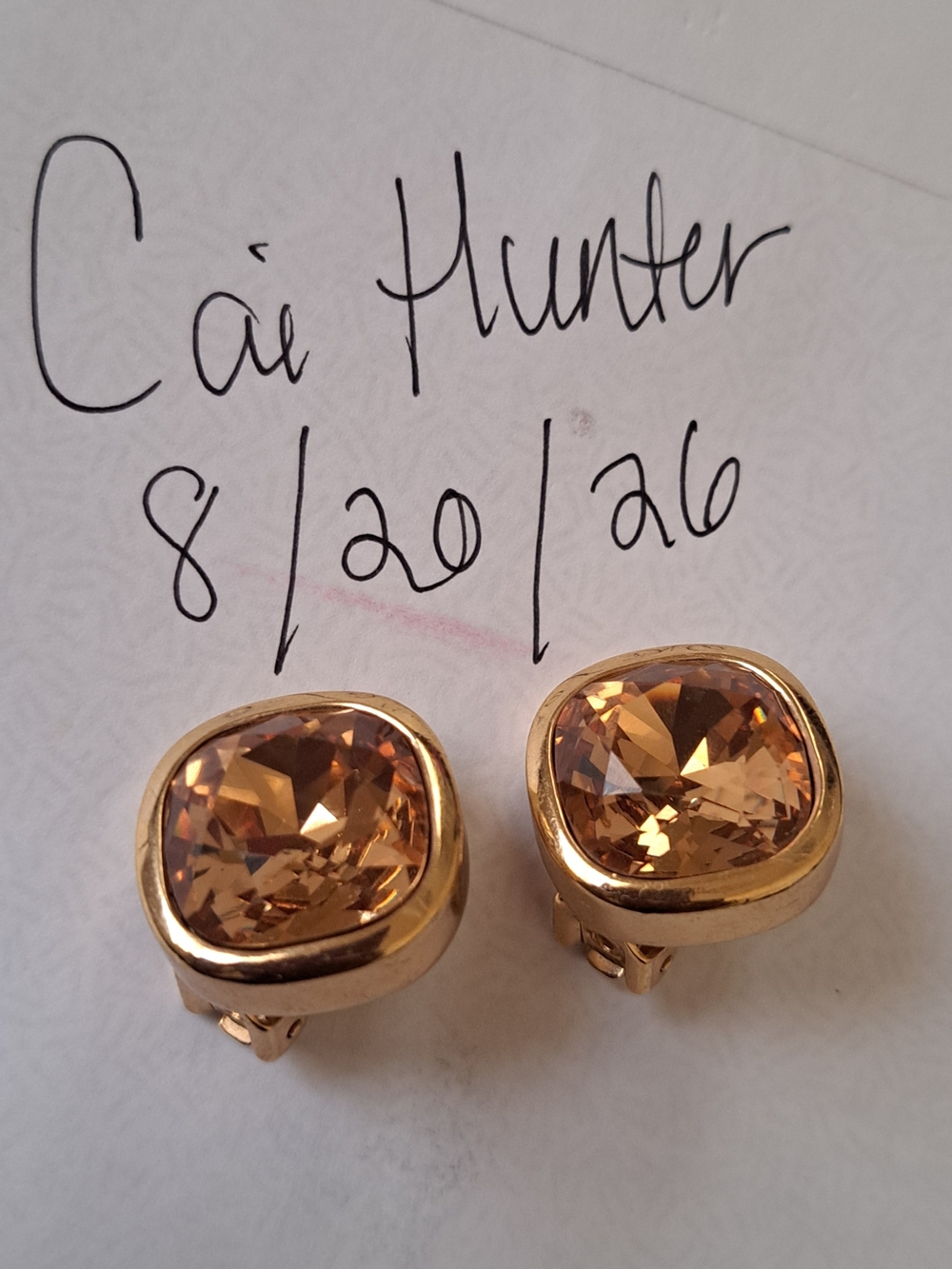 Vintage Christian Dior 1980s Square Smooth Gold Statement Clip-On Earrings